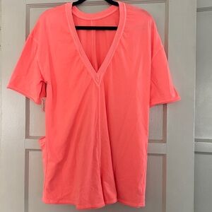 Free People Hot Shot Tee Romper Coral XS NWT